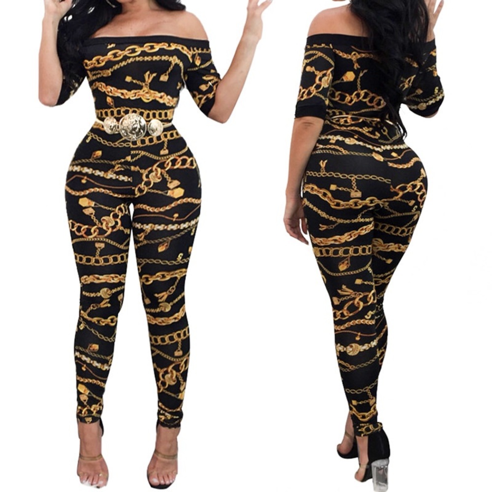 Gold Printed JumpSuit